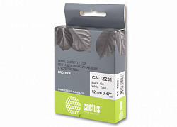 Картридж ленточный Cactus CS-TZ231 TZe-231 черный на белом 12x8 для Brother 1010/1280/1280VP/2700VP