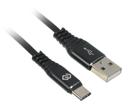 Кабель Digma TYPE-C-3M-BRAIDED-BLK USB (m)-USB Type-C (m) 3м черный