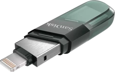 Флеш Диск Sandisk 128Gb iXpand Flip SDIX90N-128G-GN6NE USB3.1 зеленый/серебристый