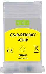 Картридж перезаправляемый струйный Cactus CS-R-PFI030Y-CHIP желтый (55мл) для Canon imagePROGRAF TA-20/30;TM-240/340