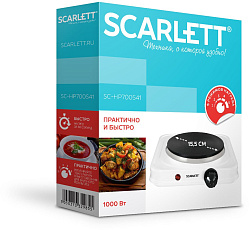 Плита Электрическая Scarlett SC-HP700S41 белый/черный эмаль (настольная)