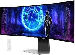 Монитор Samsung 49" Odyssey OLED G9 S49DG952SMXUE серебристый OLED LED 0.03ms 32:9 HDMI M/M матовая HAS 250cd 178гр/178гр 5120x1440 240Hz DP DQ USB 12.6кг