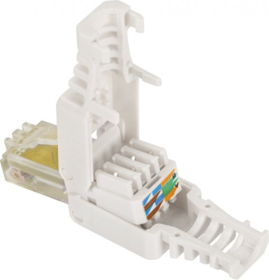 Коннектор Lanmaster полевой (LAN-TMP-U5E-WH) UTP кат.5E RJ45 с защитным колпачком белый (упак.:1шт)