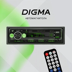 Автомагнитола Digma MCP-413 1DIN 4x45Вт v5.0 USB 2.0 AUX 4 ПДУ