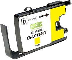 Картридж струйный Cactus CS-LC1240Y желтый (12мл) для Brother MFC-J6510/6910DW с чипом