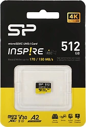 Флеш карта microSDXC 512GB Silicon Power SP512GBSTXLA2V1N Inspire V10 A2 w/o adapter