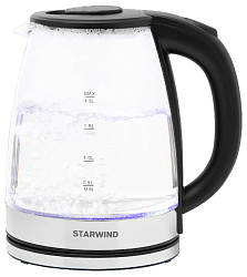 Чайник электрический Starwind SKG2050 1.8л. 1800Вт черный/серебристый корпус: стекло/пластик