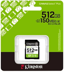 Флеш карта SDXC 512GB Kingston SDS3/512GB Canvas Select Plus V10 w/o adapter