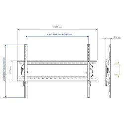 Кронштейн для телевизора Kromax STAR PRO-112 черный 55"-100" макс.103кг настенный наклон