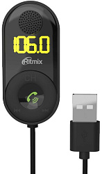 Автомобильный FM-модулятор Ritmix FMT-B400 черный MicroSD BT USB (80000850)