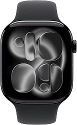 Смарт-часы Apple Watch Series 11 A3333 46мм OLED корп.черный Sport Band рем.черный разм.брасл.:M/L (MEUX4X/A)