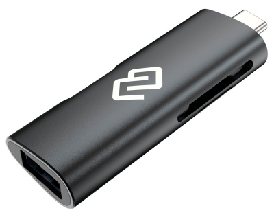 Устройство чтения карт памяти USB Type-C Digma CR-CU2522-G серый
