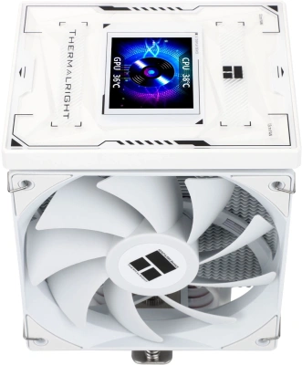 Устройство охлаждения(кулер) Thermalright Burst Assassin Vision 120 Soc-AM5/AM4/1200/1700/1851 белый 4-pin 25.6dB Al+Cu LCD Ret (BA120-VISION-WH)