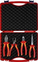 Набор инструментов Knipex KN-002015 4 предмета диэлектр.покр. (жесткий кейс)