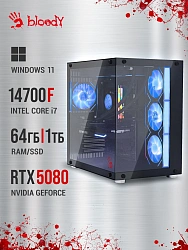 ПК Bloody BD-PC CZ79C3 MT i7 14700F (2.1) 64Gb SSD1Tb RTX5080 16Gb Windows 11 Home 64 GbitEth 850W черный (RUS) (2086028)