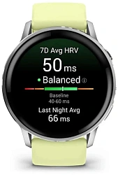 Смарт-часы Garmin Venu 4 1.4" AMOLED корп.серебристый рем.желтый (010-03014-02)