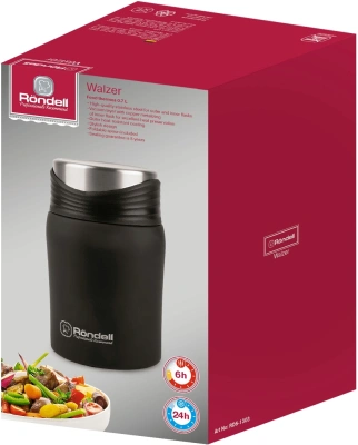 Термос для еды Rondell Walzer RDS-1303 0.7л. черный картонная коробка