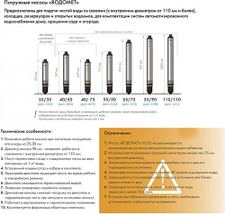 Насос скважинный Джилекс Водомет 55/35 460Вт 3300л/час (в компл.:Фирменный обратный клапан) (5535)