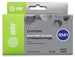 Картридж струйный Cactus CS-EPT0541 T0541 черный (16.2мл) для Epson Stylus Photo R800/R1800 с чипом