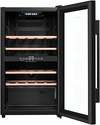 Винный шкаф Maunfeld MFWC-85D28 2-хкамерн. черный глянц.