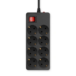 Сетевой фильтр Buro 800SH-3-B 3м (8 розеток) черный (коробка)