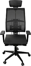Кресло руководителя эргономичное Метта Yoga Spine Black Edition черный сиденье черный сетка с подголов. крестов.5-луч. металл хром