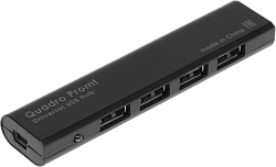 Разветвитель USB 2.0 Defender Quadro Promt 4порт. черный (83200)