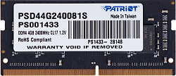 Память DDR4 4Gb 2400MHz Patriot PSD44G240081S Signature RTL PC4-19200 CL17 SO-DIMM 260-pin 1.2В single rank Ret