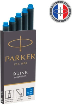 Картридж Parker Quink Z11 (1950383) синие чернила смывающиеся для ручек перьевых (5шт)