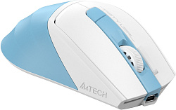 Мышь A4Tech Fstyler FG45CS Air голубой/белый оптическая 2000dpi silent беспров. USB для ноутбука 7but (FG45CS AIR USB (LCY BLUE))