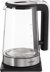 Чайник электрический Vitek VT-WK1073 2.2л. 1800Вт черный/серебристый корпус: стекло