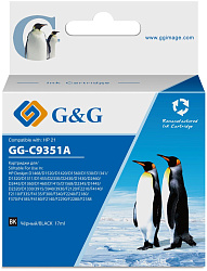 Картридж струйный G&G GG-C9351A № 21 черный (17мл) для HP DJ 3920/3940/D1360/D1460/D1470/D1560/D2330/D2360/D2430/D2460/F370/F375/F380/F2180/F2187/F2224/F2280/F2290/F4140/F4172/F4180/F4190