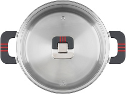 Кастрюля Rondell Stripes RDS-1638 5.2л. d=24см (с крышкой) стальной