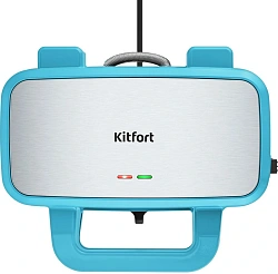 Вафельница Kitfort КТ-5602 1200Вт голубой/серебристый