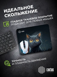 Коврик для мыши Cactus Black Cat 250x200x3мм (CS-MPC-D09S)