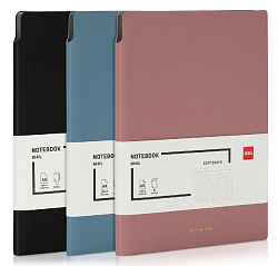 Блокнот Deli EN141LPINK A5 210х143мм искусст. кожа 112л линейка мягкая обложка розовый