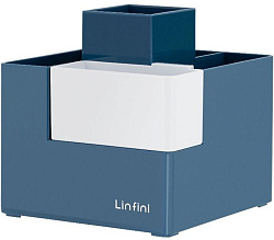 Подставка Deli EZ072BLUE Linfini 6отд. для письменных принадлежностей 120x120x123мм синий