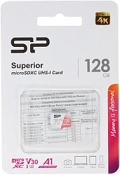 Флеш карта microSDXC 128GB Silicon Power SP128GBSTXDV3V20 Superior V30 A1 w/o adapter