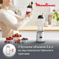 Блендер стационарный Moulinex LM15FD10 300Вт серебристый/черный