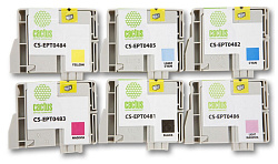 Картридж струйный Cactus CS-EPT0487 T0487 черный/голубой/пурпурный/желтый/светло-голубой/светло-пурпурный набор (88мл) для Epson Stylus Photo R200/R220/R300/R320/R340/RX500/RX600/RX620/RX640 с чипом