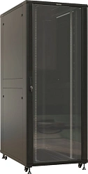 Шкаф серверный Hyperline (TTBR-4281-AS-RAL9004) напольный 42U 800x1000мм пер.дв.стекл задн.дв.спл.стал.лист 4 бок.пан. 1000кг черный 910мм 140.8кг 2055мм IP20 сталь