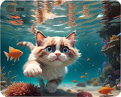 Коврик для мыши Cactus Fish Cat рисунок 300x250x3мм (CS-MPC-D15M)