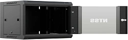 Шкаф коммутационный NTSS (NTSS-W9U6060GS-BL) настенный 9U 570x600мм пер.дв.стекл 60кг черный 500мм 22кг 220град. 500мм IP20 сталь