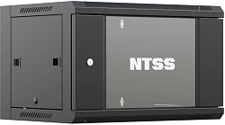 Шкаф коммутационный NTSS (NTSS-W9U6060GS-BL) настенный 9U 570x600мм пер.дв.стекл 60кг черный 500мм 22кг 220град. 500мм IP20 сталь