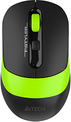 Мышь A4Tech Fstyler FG10CS Air черный/зеленый оптическая 2000dpi silent беспров. USB для ноутбука 4but (FG10CS AIR SPORTS GREEN)