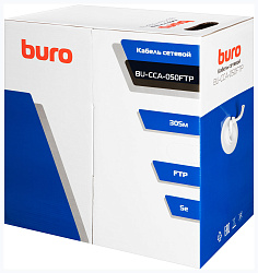 Кабель сетевой Buro BU-CCA-050FTP FTP 4 пары cat.5E solid 0.50мм CCA 305м серый