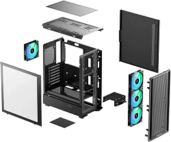 Корпус Deepcool CC550 4F черный без БП ATX 4x120mm 5x140mm 1xUSB2.0 1xUSB3.0 audio bott PSU