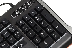 Клавиатура Оклик 710G BLACK DEATH черный/оранжевый USB Multimedia for gamer LED (476393)