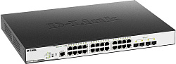 Коммутатор D-Link DGS-3000-28XMP/B1A 24x1Гбит/с 4SFP+ 24PoE+ 370W управляемый