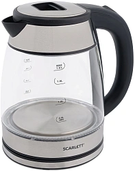 Чайник электрический Scarlett SC-EK27G40 1.8л. 1800Вт серебристый/черный корпус: стекло